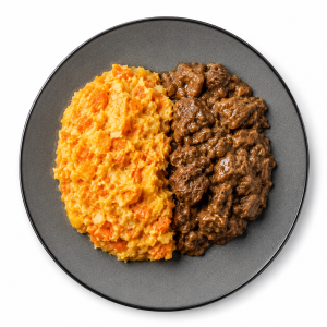 Wortelstamppot met stoofvlees